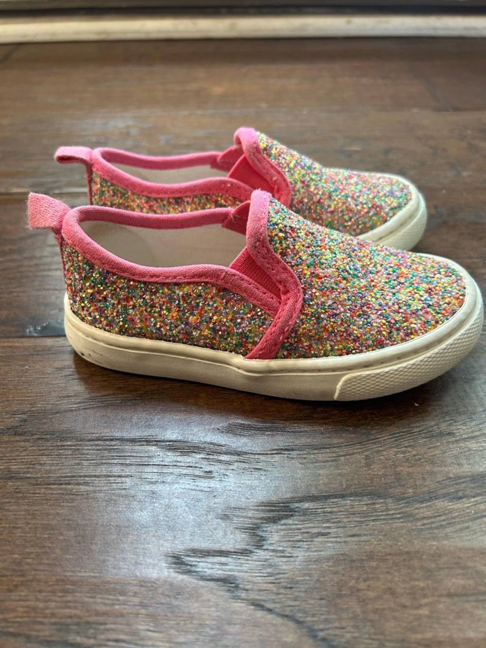 Cat & Jack Slip-On Glitter Sneakers size 7 toddler girl